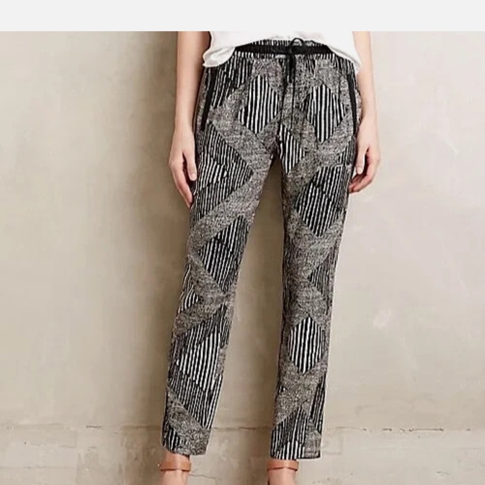 Anthropologie  Hei Hei black and cream pants